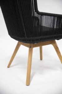Flores dining chair anthracite rope teak frame -detail 03_